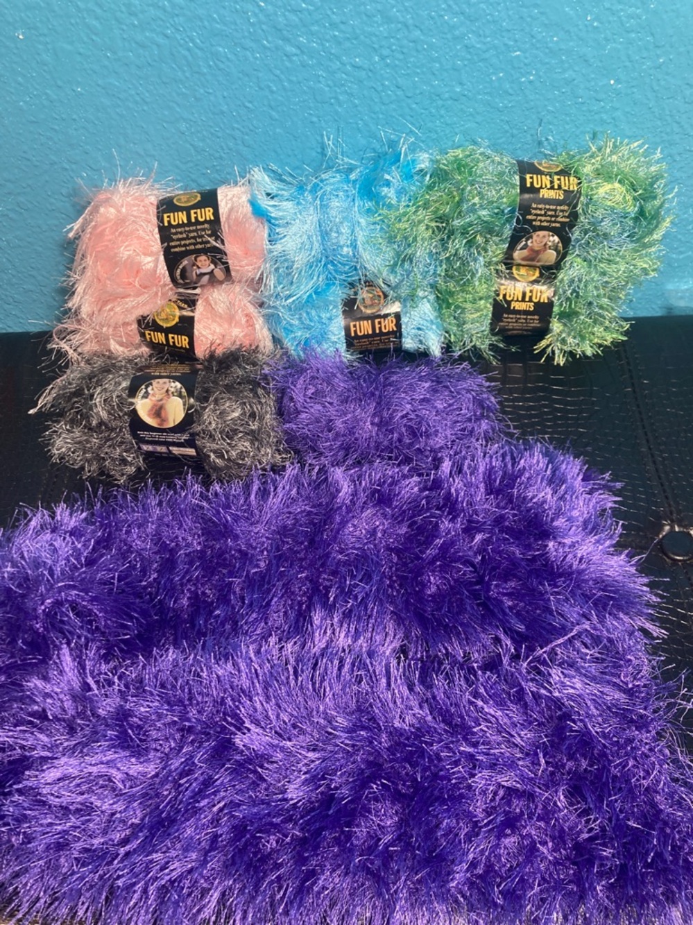 3 NWT +++ Fun Fur Yarn Bundle Multicolored